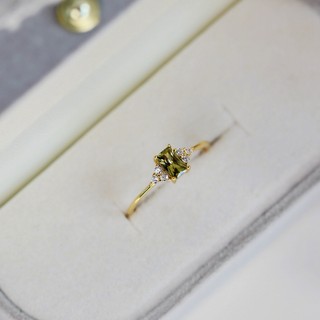 ♥ Chính Hãng Mới Nhẫn Đính Đá Zircon Hình Vuông Dát Đá Zircon Nhiều Màu Xanh Lá Siêu Mịn Dễ Phối Đồ Cho Nữ cl