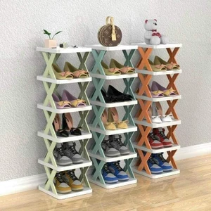 Kệ Để Giày Dép Đa Năng Dễ Tháo Lắp 5,6 Tầng , Kệ Trang Trí Decor Chữ X Hiện Đại Chất Liệu Nhựa PVC Cao Cấp [SHOP.MH]