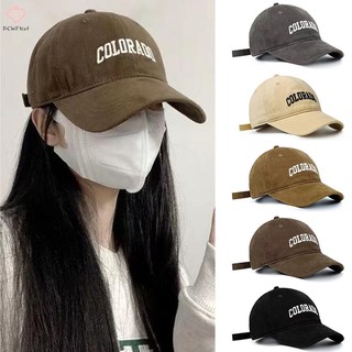 [PCWKKef] Mũ bóng chày Cotton mềm thêu chữ trơn cho nam nữ Hip Hop có thể điều chỉnh Snapback thông thường Mũ che nắng ngoài trời mới