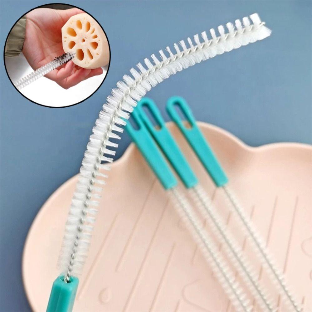 Bàn chải làm sạch ống hút NORDICLIFE, đầu thép không gỉ, lông mềm 360° làm sạch sâu