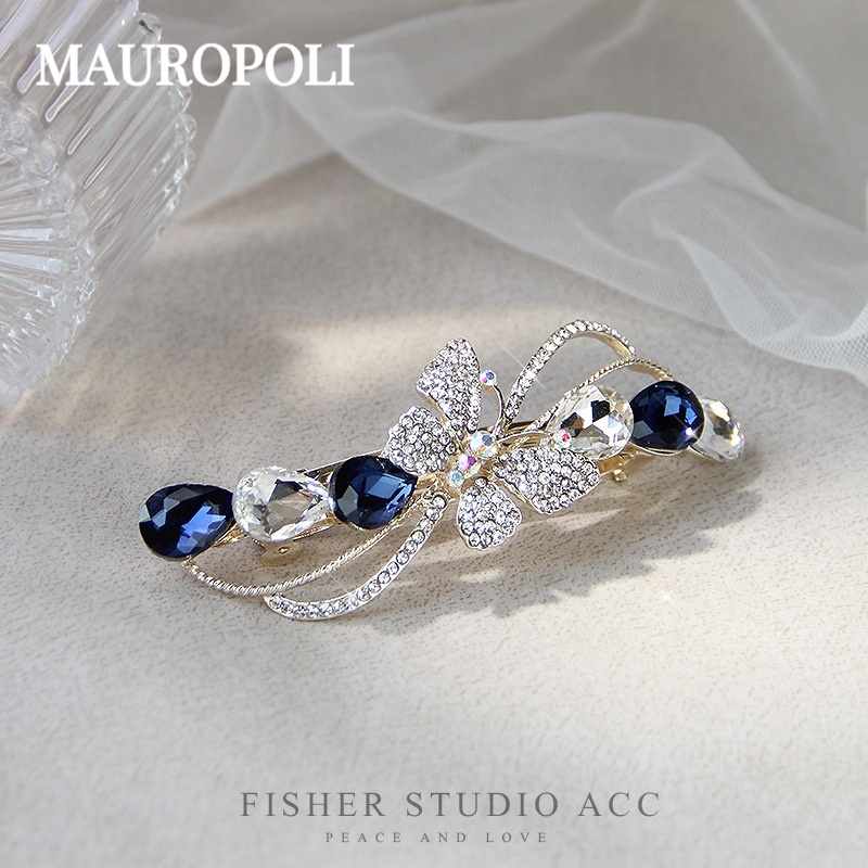 Mauropoli [Sẵn Sàng] Kẹp Tóc Kim Cương Giả Sang Trọng Ánh Sáng Phong Cách Mới Kẹp Tóc Mặt Sau Kẹp Tóc Top Kẹp Tính Khí Đơn Giản Kẹp Mũ Đội Đầu