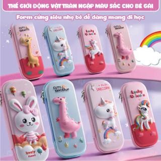 Hộp đựng bút cho bé sức chứa lớn in họa tiết 3D hoạt hình đáng yêu tiện lợi