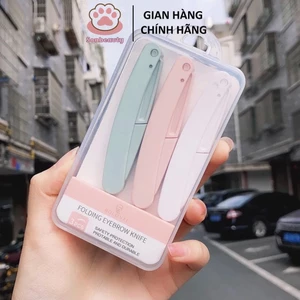 Set 3 Dao Cạo Tỉa Lông Mày Nội Địa Trung, Lưỡi Cạo Sắc Không Gỉ, Gập Gọn An Toàn, Dễ Dùng Cho Lông Mày, Chân Mày