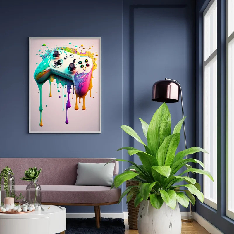 Bộ Điều Khiển Trò Chơi Nhiều Màu Sắc Nghệ Thuật Treo Tường Poster In Hình Bắc Âu Thẩm Mỹ Tranh Canvas Chơi Game Bé Trai Phòng Trang Trí Nhà Cửa