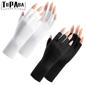 TUPABA Găng Tay Chống Nắng , Đèn Led Bảo Vệ Ngón Tay Da Móng Tay Tranh Găng Tay, Phụ Kiện Chống Bức Xạ Chống Tia Uv Móng Tay Bảo Vệ Móng Tay Nghệ Thuật Găng Tay Nữ