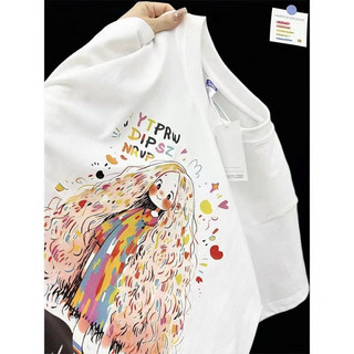 HIIXIIVI Thương Hiệu Mới 100% Cotton Unisex Áo Thun Nữ Tay Ngắn Nam Nữ Baggy Cổ Tròn Rời In Độc Đáo Cặp Đôi Tee