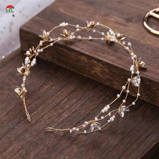 Ngọc Trai Thiết Lập Handmade Buộc Tóc Vòng Hoa Trắng Sang Trọng Phụ Kiện Tóc