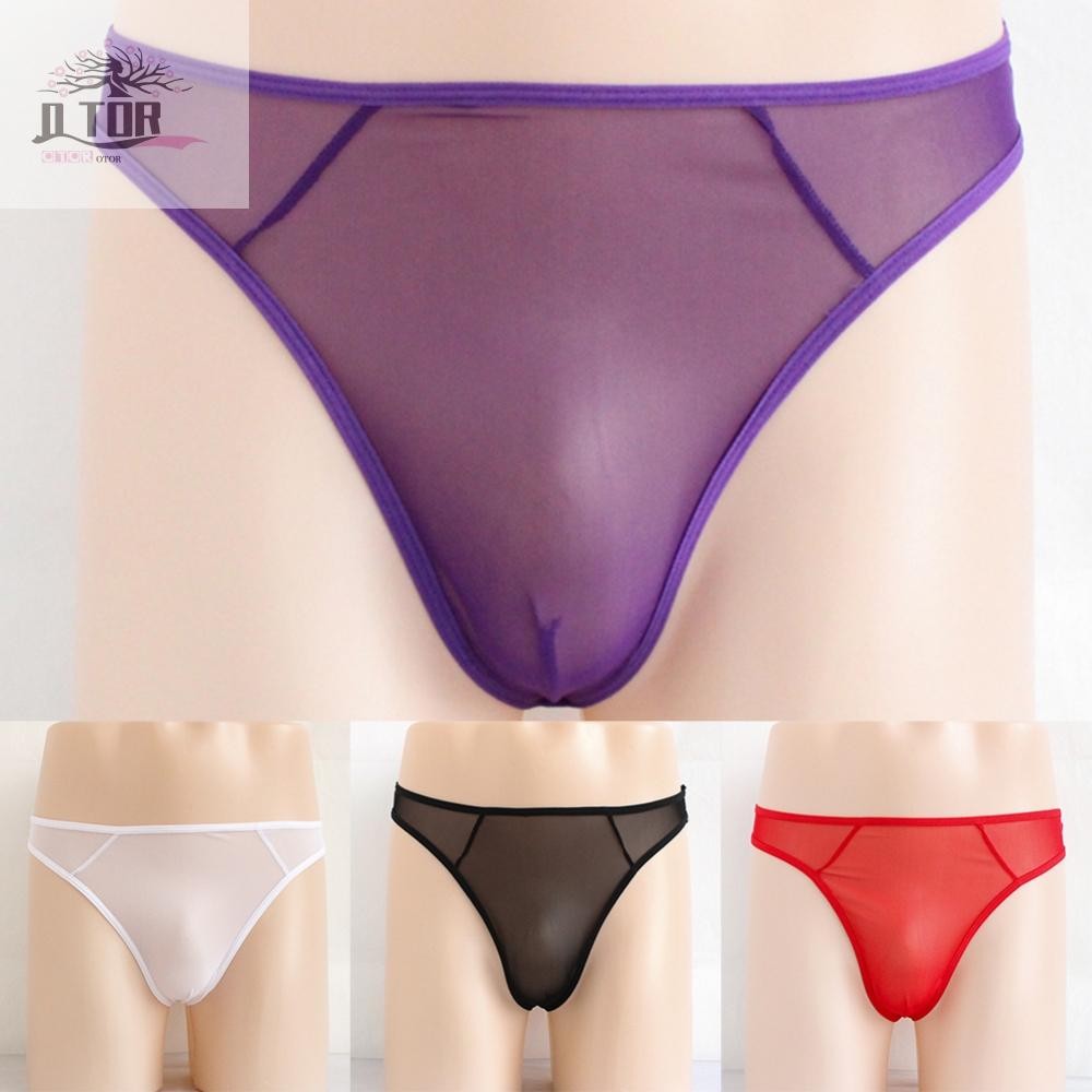 Quần lót nam Sheer Mesh Thong dành cho nam T Back Low Rise Briefs có thiết kế túi
