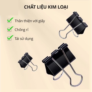 Kẹp Giấy Tài Liệu Deli - 12 Chiếc Kẹp Bướm Văn Phòng Phẩm Học Sinh - Nhiều Kích Thước