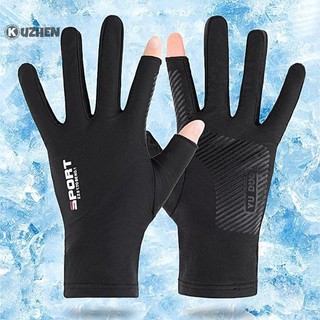 Kuzhen 1 Đôi Găng Tay Xe Máy Thoáng Khí Ice Silk Chống Trơn Trượt Chống Tia UV Thể Thao Ngoài Trời Găng Tay Rider Găng Tay Bảo Vệ Tay HOT