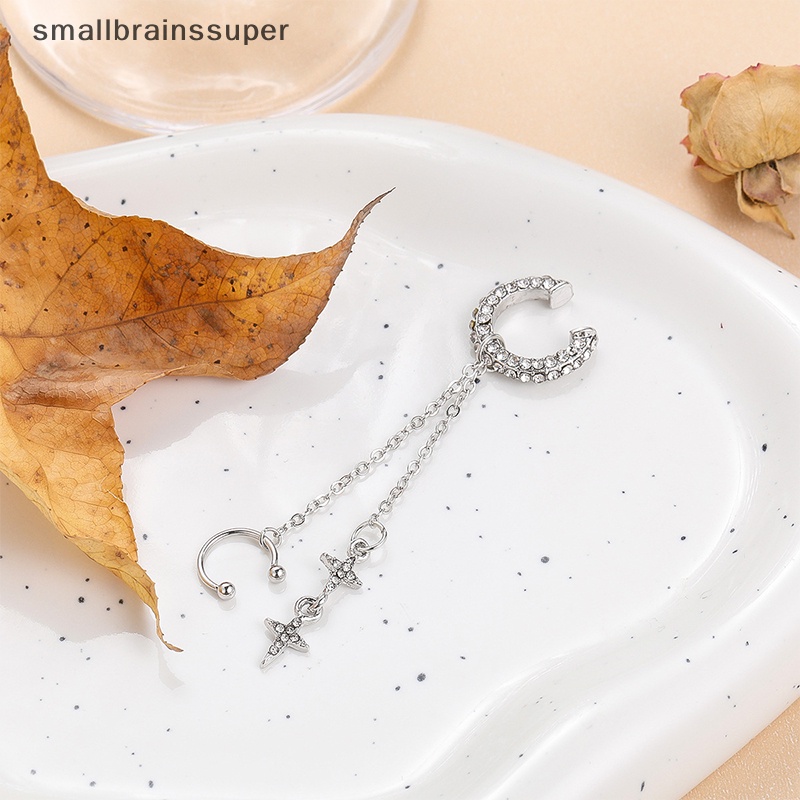 Smallbrainssuper Khuyên Kẹp Vành Tai Đính Đá Lấp Lánh Thời Trang Cho Nữ sbs