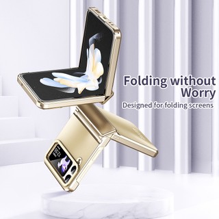 Vỏ Bản Lề Mạ Sang Trọng Cho Samsung Galaxy Z Flip 6 Flip 5 Z Flip 4 5G Ốp Lưng Bảo Vệ PC Mờ Chống Sốc Ốp lưng Z Flip 3