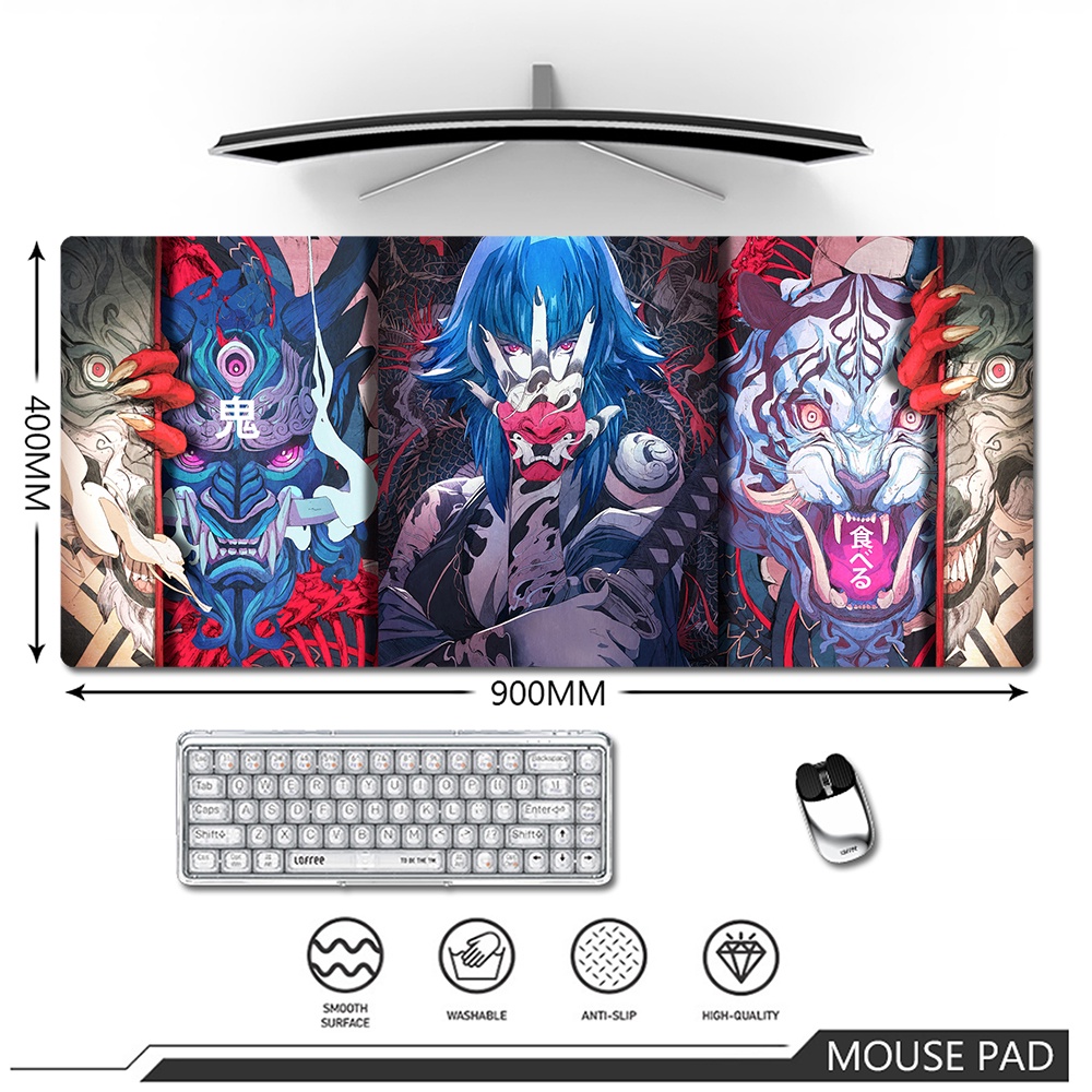 Phong Cách Nhật Bản Lớn Miếng Lót Chuột Nghệ Thuật Rồng Mousepad Đen Thảm XXL 900x400mm Văn Phòng Tại Nhà Cao Su Để Bàn Thảm Lớn Miếng Lót Bàn Phím