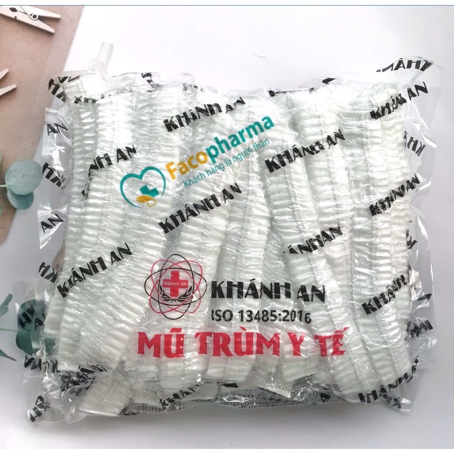 Mũ trùm đầu y tế nón con sâu tiệt trùng bao tóc y tế Khánh An ngăn bụi vi khuẩn hiệu quả KAMUO dcpxhoanganh