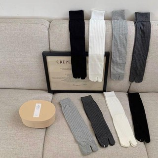 Tất hai ngón mềm mại FEASTLY, Tất xẻ ngón chân chất lượng cao, Tất Tabi Cotton sọc thoải mái cho nữ