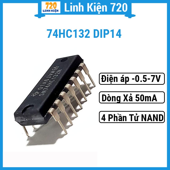 Linh kiện IC 74HC132 Quad 2-Input NAND Schmitt Trigger DIP14 | Shopee ...
