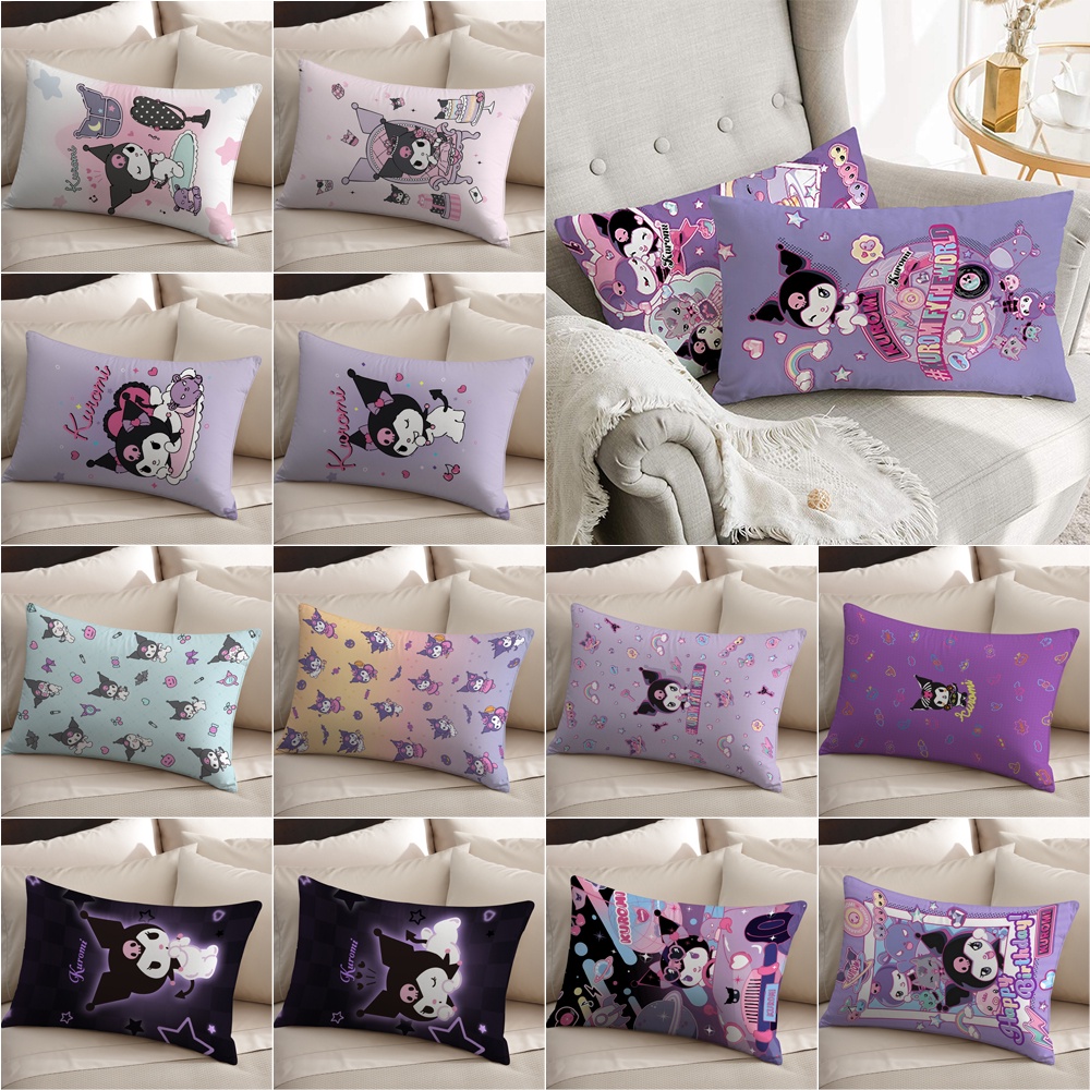 Sanrio Vỏ Gối polyester Hình Chữ Nhật In Họa Tiết Hoạt Hình kuromi Dễ Thương Trang Trí Nhà Cửa (Không Kèm Lõi)