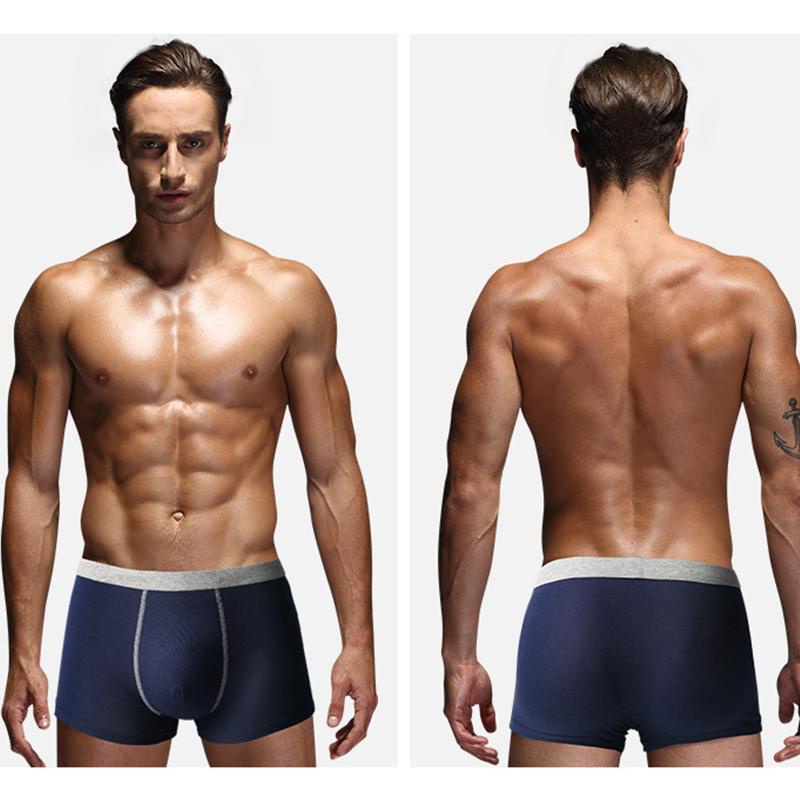 Ảnh Quần Lót boxer cotton Không Đường May Màu Sắc Đơn Giản Cho Nam Giới Có Size xl-4xl 2