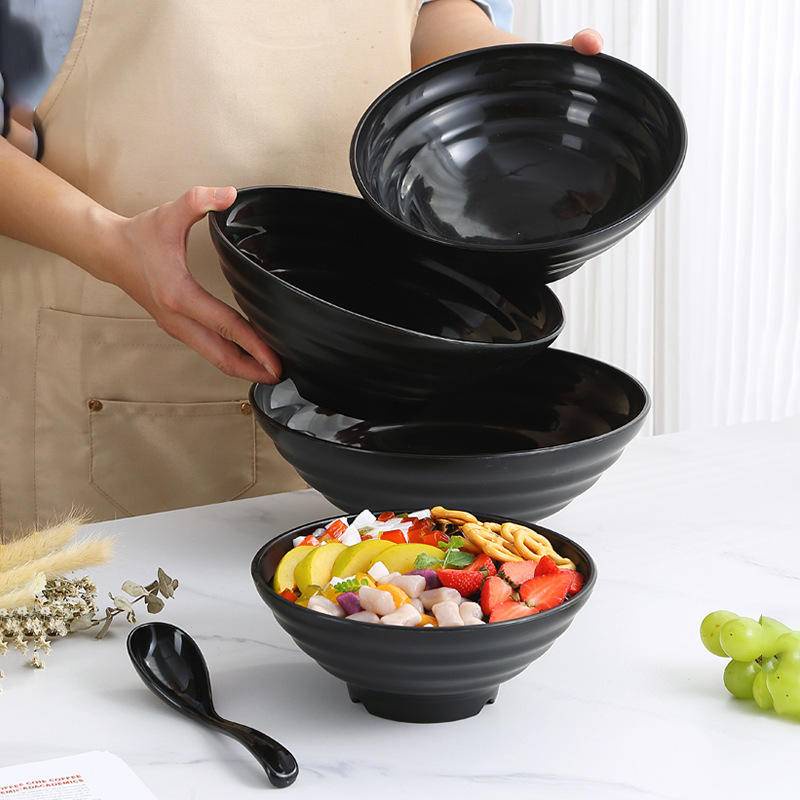 Bát Ăn Mì / salad Bằng Nhựa Lúa Mì Màu Đen Phong Cách Nhật Bản