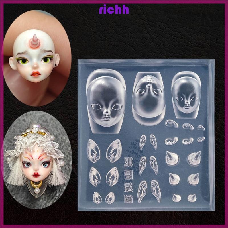 Richh Khuôn Trang Trí Móng Tay Hình Búp Bê elf Độc Đáo