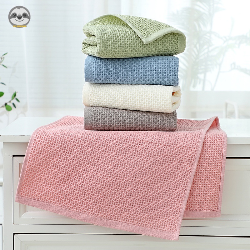 Khăn Tắm / Khăn Mặt Bằng Cotton Màu Trơn Phong Cách Muji Nhật Bản Đơn Giản Thấm Hút Tốt