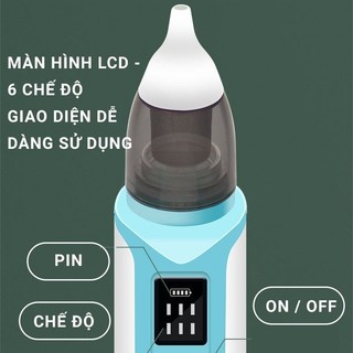 Máy Hút Mũi Cho Bé BabyMix - Dụng Cụ Hút Mũi Cho Bé An Toàn Không Đau - 6 Chế Độ Hút - Sạc Điện Bảo Hành 12 Tháng