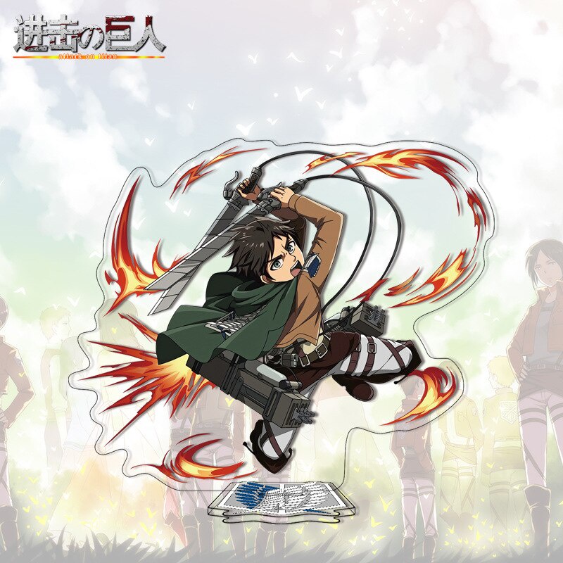 Mô hình Standee Hot Anime Attack on Titan Acrylic Levi Mikasa Hanji để bàn tượng nhựa acrylic trong suốt decor để bàn 1