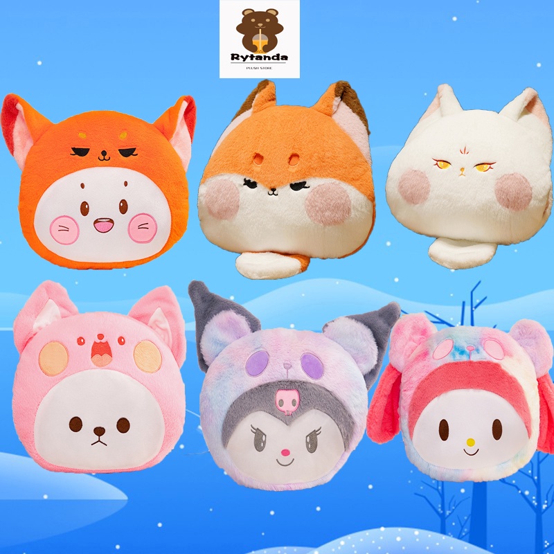 Rytanda Thỏ búp bê Teddy Bear Plush Toy Fox nhồi bông đồ chơi thỏ dễ thương Fox tay ấm gối cho trẻ em quà sinh nhật Giáng sinh