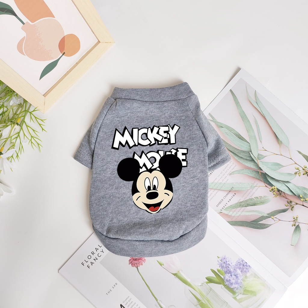 Áo nỉ có mũ trùm đầu in hình chó nhỏ và vừa S-2XL mùa thu đông thời trang