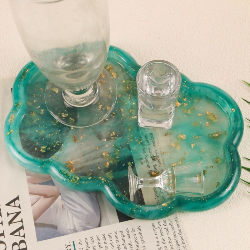 Flgo DIY Khay Khuôn Nhựa Epoxy Tấm Trái Cây Thảm Coaster Khuôn Silicon Để Trang Trí Bàn