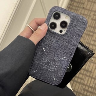 Ốp Điện Thoại Denim Có Ngăn Đựng Thẻ Chống Sốc Cho iPhone15 Pro Max 14 13 12 11 Pro Max