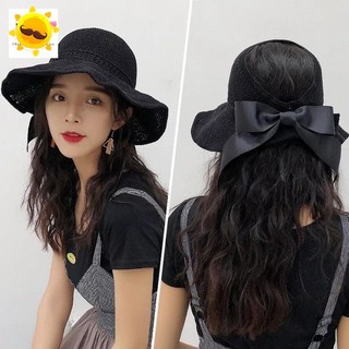 Mũ cói cuộn có nơ siêu xinh