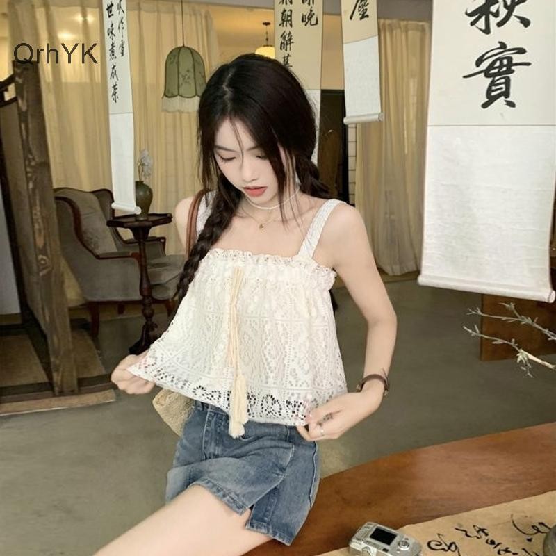 Nhà Máy Thời Trang Mùa Hè Rỗng sel Dệt Kim Camisole Nữ Màu Trơn Không Tay Rời Tank Top QrhYK
