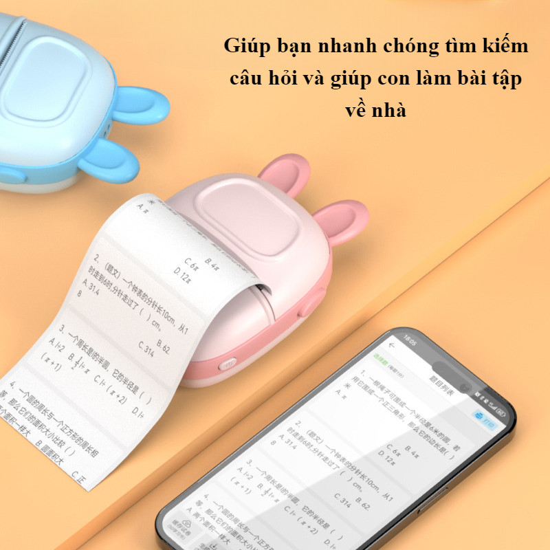 Máy In Nhiệt Mini Bluetooth cầm tay,Kết nối Bluetooth,không cần mực,Máy in Hoá đơn,Tài liệu,Phao,Nhãn dán,Ảnh