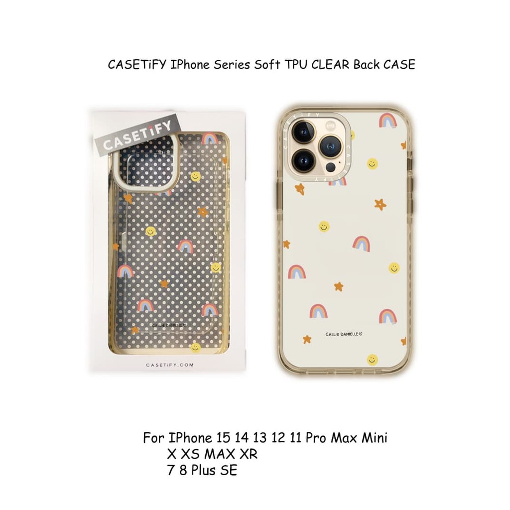 Ốp Lưng Cầu Vồng Dễ Thương CASETiFY IPhone Series Maillard kaki TPU Mềm Rõ Ràng Ốp Lưng Cho IPhone 16 15 14 13 12 11 Pro MAX 7 8 Plus X XS MAX XR MINI Hộp Quà Tặng Bao Bì
