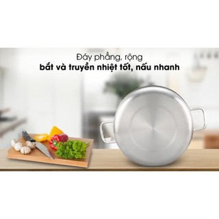 Bộ nồi inox Hilogi 3 cái dùng được bếp từ size 24 18 16 cm chống gỉ , nấu được trên bếp từ và mọi loại bếp