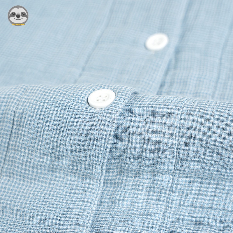 Bộ Đồ Ngủ Bốn Lớp Bằng cotton Dày Siêu Mềm Thoải Mái Phong Cách muji Phong Cách Nhật Bản / Mây Dài Tay
