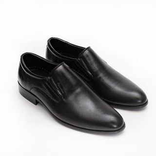 Giày lười nam công sở Fttleather da bò trơn màu đen mẫu 634