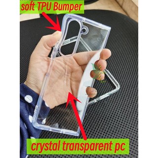 Ôp Điện Thoại pc Cứng Trong Suốt Viền Dẻo Mỏng Nhẹ Thời Trang Cho Samsung galaxy z fold 5 z fold 4 / 3 Vỏ