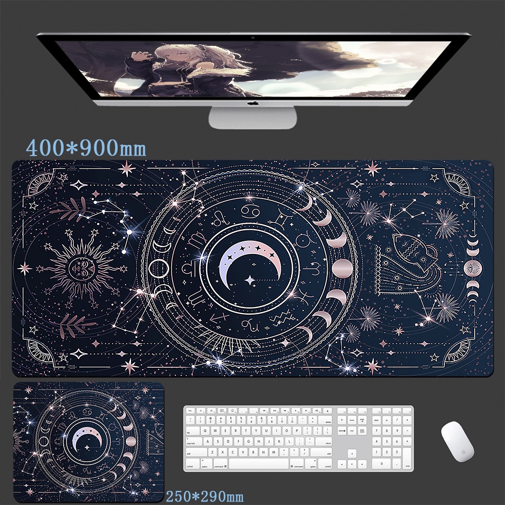 Miếng Lót Chuột Kawaiis Mousepad Mặt Trời Mặt Trăng Phụ Kiện Chơi Game Thẩm Mỹ Dễ Thương Để Bàn Thảm Bàn Phím Miếng Lót Cho Chuột Máy Tính