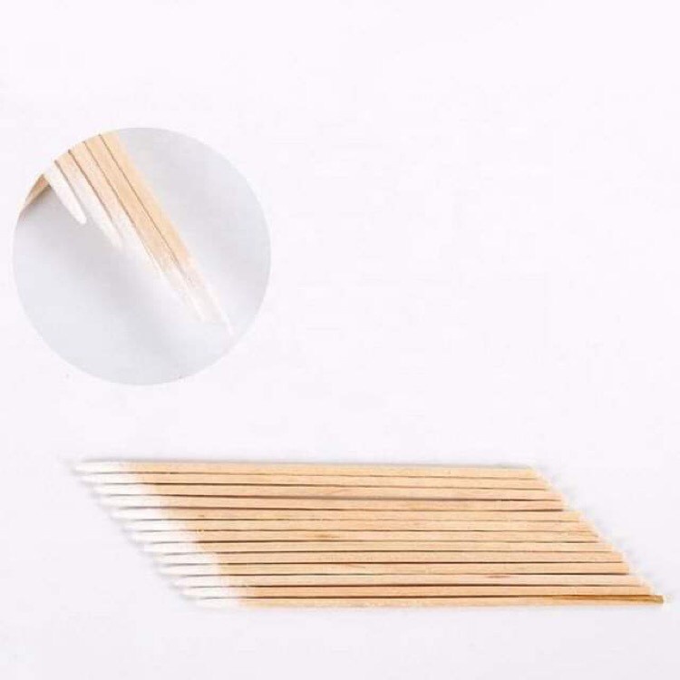 Tăm tre phun xăm Bộ 100 tăm bông gỗ 7cm dùng tạo nét phun xăm - dcpxhoanganh