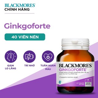 Hỗ trợ tuần hoàn máu não blackmores gingkoforte 40 viên tăng cường trí nhớ