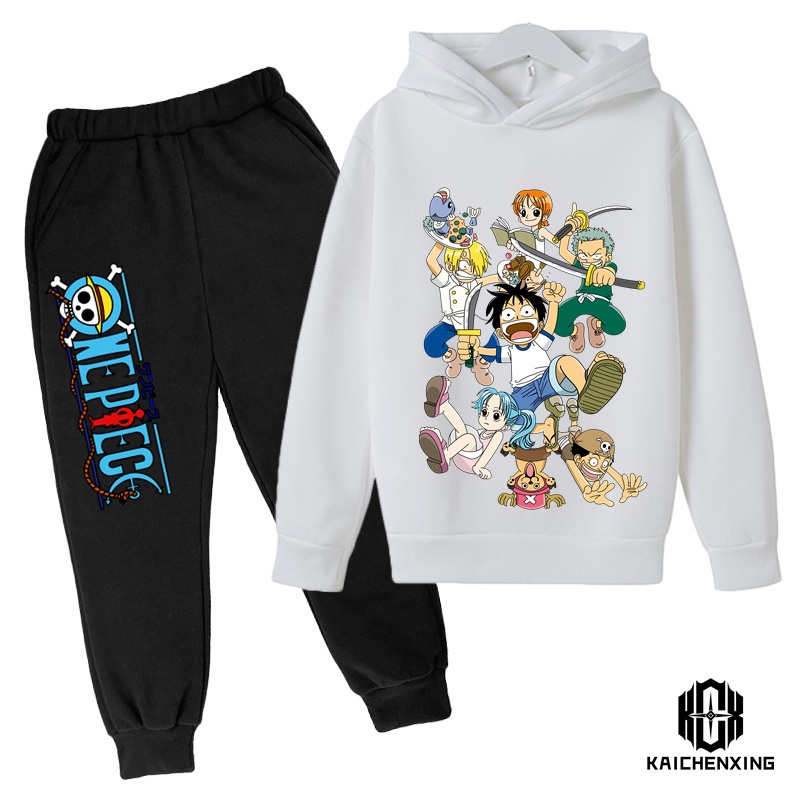 One Set Đồ 2 Món Gồm Áo hoodie In Hình luffy Hoạt Hình Thời Trang Xuân Thu Cho Bé Trai