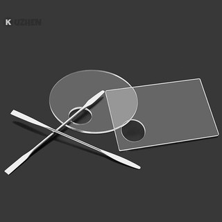 Kuzhen Bộ Bảng acrylic Trộn Kem Nền Phấn Mắt / Kem Nền Trang Điểm Nghệ Thuật Bằng Thép Không Gỉ