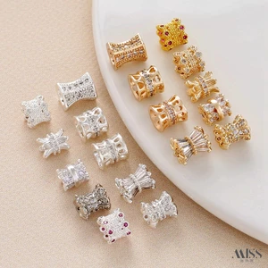 Miếng Đệm Đính Hạt Mũ Hoa 14K Bảo Quản Màu Bạc Hai Mặt Mỏng Eo Tự Làm Vòng Tay Vòng Cổ Phụ Kiện