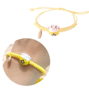 BTF Maneki Neko Charm Vòng Tay Gốm May Mắn Mèo Mặt Dây Chuyền Vòng Tay Dây Chuyền Vòng Tay