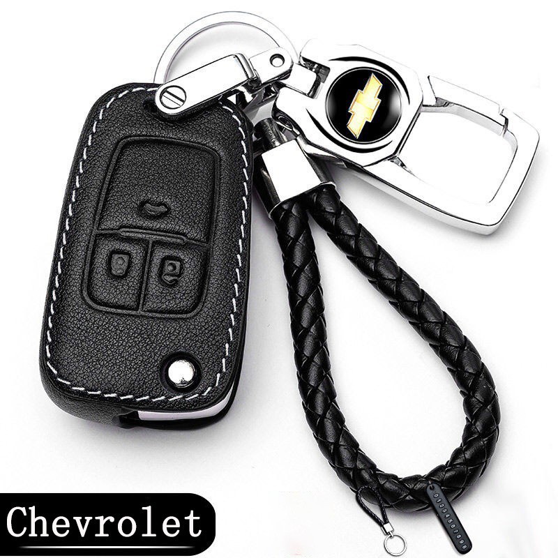 Vỏ Da Bảo Vệ Chìa Khóa Xe Hơi Chevrolet / Colorado Cruze Sonic Trailblazer Kèm Móc Khóa