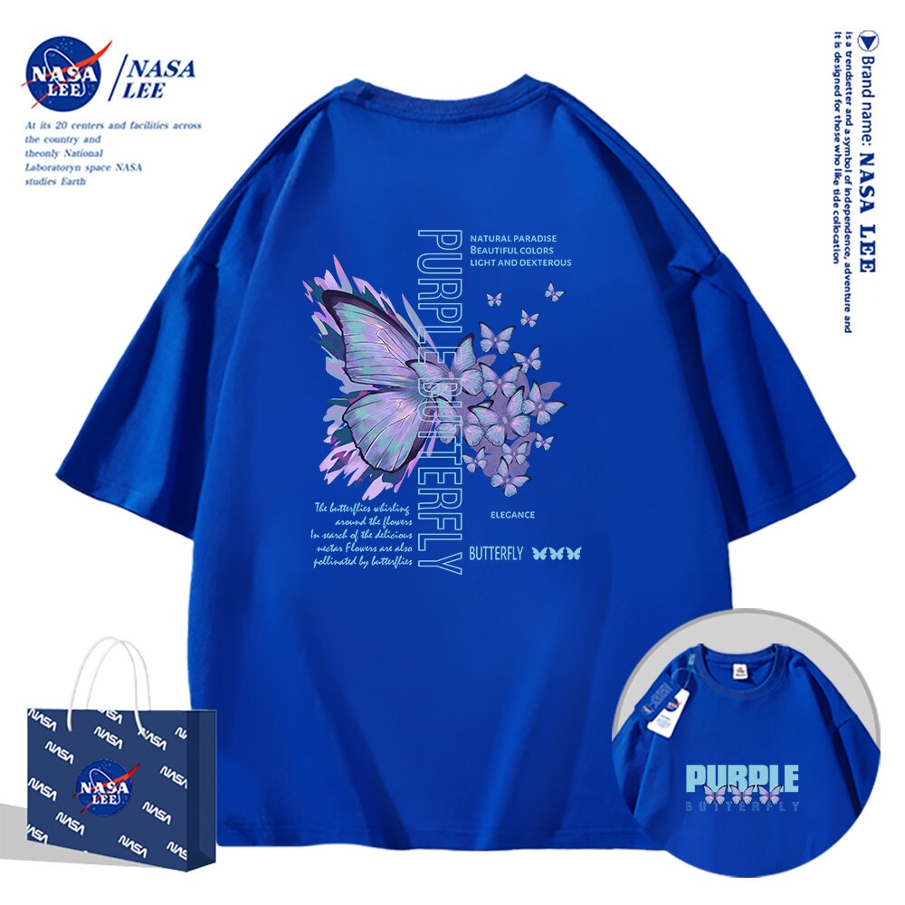 🔥Hàng có sẵn🔥Áo Thun Ngắn Tay Nasa – Cotton Nguyên Chất, Phong Cách Mới Mùa Hè 2024, Dành Cho Nam, Thanh Niên