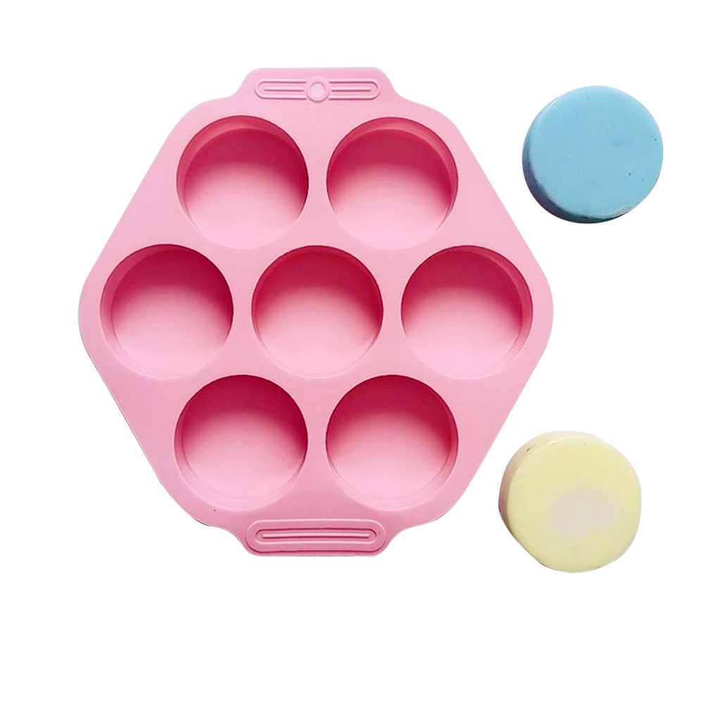 Khuôn silicone Làm Bánh / Xà Phòng 7 Ngăn Hình Trụ diy