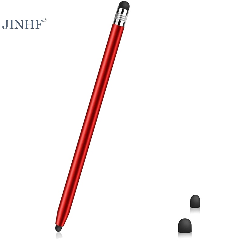 JINHF Chất Lượng Cao Đa Năng Bút Chì Đôi Silicon Cảm Ứng Điện Dung Màn Hình Stylus Caneta Bút Điện Dung Cho Máy Tính Bảng Điện Thoại Thông Minh HOT
